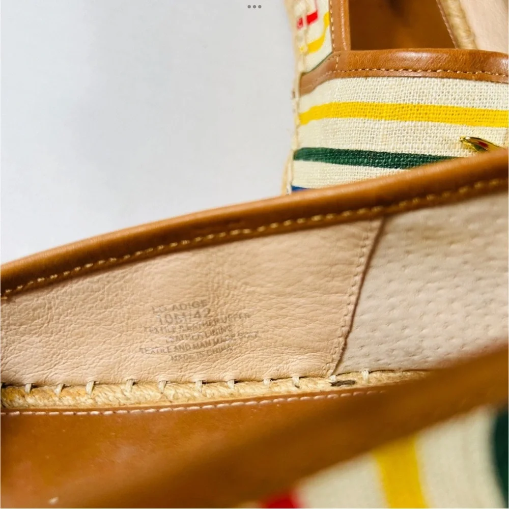 Louise Et Cie Adige Rainbow Striped Pineapple Espadrille Jute Slip On Flats 10